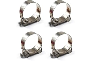 SEERAPHEE 304 Stainless Steel T-Bolt Clamp 52-55mm Hose Clamp Tool 4PCS