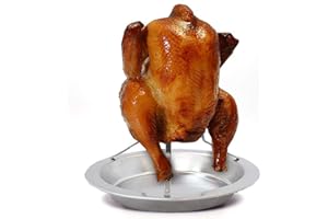 goldmiky Hähnchenbräter aus Edelstahl, vertikaler Bräter, Backplatte, Antihaftbeschichtung, Grillzubehör, Kochwerkzeug, verdicktes Grillen, Backen, Kochen, Pfannen