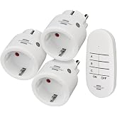 Brennenstuhl Comfort-Line Mini 3+1 kablosuz priz seti, 3'l&uuml; uzaktan kumanda seti (i&ccedil; mekan, el vericisi ve y&uuml;ksek temas korum