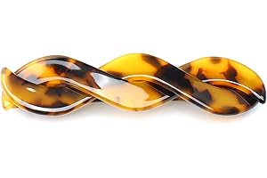 QINGOO fermagli per capelli automatici per ragazze, Fermagli per Barrette Francesi da donna, Clip per capelli in acetato, Accessori per Capelli francesi-1 pezzo(9x2,2cm,tartaruga scuro)