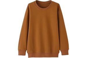 KISLOVE Little Boys Crewneck Sweatshirt Long Sleeve Solid Tops Toddler Boys Pullover Jumper Children Clothes for Unisex Kids, 5-14 years