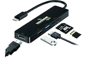 ‎TECNOWARE POWER SYSTEMS Tecnoware Hub USB Type-C, Adapter 5 w 1, kompatybilny z notebookami oraz większością tabletów i smartfonów. 5 portów: USB 2.0 i 3.0, HDMI 4K, gniazdo kart SDXC, Micro SD dla wielu urządzeń
