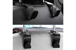 AIFUDA 4 Stück Autositz-Kopfstützen-Haken Aufhänger Aufbewahrung Organizer Uiversal für Geldbörse, Lebensmitteltasche, Handtasche, Wasserflasche