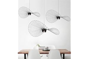 GLZXMQBP MeTikTok Suspensions Rétro Vertigo Lustre, Creative LED Lampe Fibre De Verre + Polyuréthane De Chapeau En Tissu Design Moderne Salon Cuisine Salle De Bain Éclairage Décoratif, E27,Noir,100CM