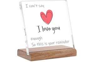 BOOCOOBERG I Love You Gifts for Her Him,Valentines Day Gifts for Girlfriend Wife,Christmas Birthday Wedding Anniversary Keepsake Loving Acrylic Plaque Gifts for Boyfriend Husband Miss You Gifts(LOVE YOU)