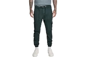 URBAN CLASSICS Pantalón jogging Cargo con bolsillos de parche 2 laterales y 2 traseros, ajuste slim fit, color liso, cintura cordón, puños elásticos, distintos colores, tallas XS - 5XL