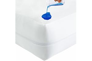 Caroline Shatuik Bed Bug Mattress Protector, Anti Allergy Fully Zipped Waterproof Mattress Encasement with Zip dust mite cover King size (152 x 200+30cm)