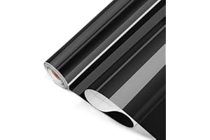 ZJTAPE Ploter Holograficzna Folia Winylowa, Trwały Winyl Samoprzylepny - 30,5 x 500 cm, Czarny Rzemiosło Folia do Plotera, kamei i wycinanek, dekoracje imprezowe.