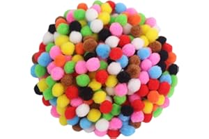 BRUKUSUR 300 Piezas Pompones Suaves 1.5cm para Manualidades - Set de 9 Colores Vivos con Adornos Decorativos | Para Fiestas, Accesorios de Pelo y Proyectos DIY | Brillantes y Esponjosos