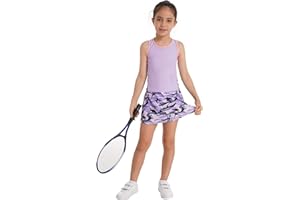 YiZYiF Kinder Mädchen Tennis Set Sportkleid Golf Tennisrock Skort Mit Racerback Shirt Workout Fitness Laufen Tanz Badminton Kleidung