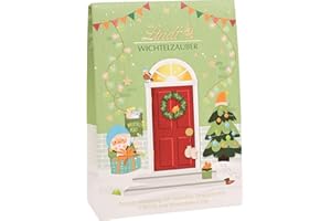 ‎LINDT Lindt Schokolade | Wichtelzauber Tasche | 165g | Wichtel Tasche gefüllt mit 12 köstlichen Weihnachtswichtel| eldes Schokoladen-Geschenk im Weihnachtsdesign