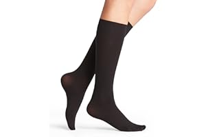 FALKE Lufthansa Travel & Comfort Damen Energize 50 DEN Kniestrümpfe halb blickdicht Kompression druckfreier Komfortbund lange Reisen Sitzen bessere Durchblutung feines weiches Material 1 Paar