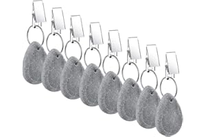 STEELFEVER 8Pcs Tablecloth Weights, Marble Teardrop Heavy Duty Tablecloth Pendants with Clip for Picnic Wedding Tables Decor (Grey)