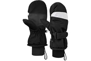 LANZON Kinder Skihandschuhe Winter Schneehandschuhe Warm Fleece gefüttert Wasserdicht Winddicht für Snowboarden Rodeln Radfahren Skifahren Reiten Skaten Biken