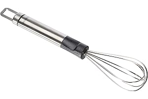 Leifheit Fouet manuel ProLine 21 cm, Fouet de cuisine en inox et plastique avec œillet de suspension, Accessoire de cuisine au manche de forme ovale