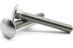 Hippo Hardware M8 (8mm X 100mm) Carriage Bolts Cup Square Dome Coach Screws A2 Stainless Steel (Pack of 5)