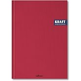L&eacute; Color 2017115/1 Kraft Notebook Hard Cover, Spiral, 1st Pulp Paper, 200 Pages, Claret Red