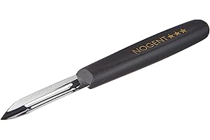 NOGENT Couteau Éplucheur - 2 tranchants - Noir - Acier Inox - Lame 9cm - Épluche Légumes, Fruits - Préparation Culinaire - Gauchers - Droitiers - Qualité Professionnelle - 01419K
