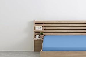 Degrees Home - COLLEZIONE - Lenzuolo con angoli 90 x 200 x 33 - Regolabile - Microfibra di poliestere garzata - Blu