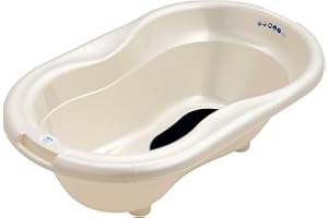 Rotho Babydesign TOP Wanienka, Z matą antypoślizgową i korkiem, 0-12 miesięcy, TOP, Perłowa biel, 200010100
