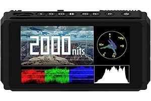 Fotga C50 On-Camera Field Monitor, 5-Inch Ultra Bright 2000nit HD IPS Touch Screen with 3D LUT,Waveform,Vectorscope,Peaking,4K HDMI Input/Output,Dual Battery Slot for DSLR Camera Camcorder Video