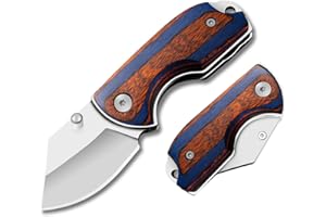 eiloszf Bardzo ostry nóż outdoorowy, nóż jednoręczny, mini mały nóż kieszonkowy EDC, nóż składany, śrubokręt, idealny nóż myśliwski, nóż ze stali nierdzewnej, na polowanie, survival (niebieski +