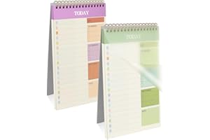 OFFCUP Bloc de Planification Hebdomadaire, 2pcs A5 To-Do List de Taches 52 Feuilles (104 Pages), Blocs Note Agenda Quotidien Non Daté Détachable pour Scolaire, Bureau & Personnel, Rose