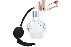 NEELIUP Perfume Atomizer, Vintage Perfume Bottle, Perfume Glass Spray Atomizer Crystal Art Vintage Style Reusable Empty Glass with Tassel (90ml)