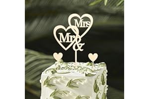DazzJoy Holz Cake Topper Hochzeit,Mr & Mrs Deko Hochzeit,Holz Tortendeko Hochzeits,Liebe Hochzeitstortedeko,Mr und Mrs Deko für Hochzeitstorten,Tortenstecker Hochzeitsfeier Jubiläum Verlobung Antrag