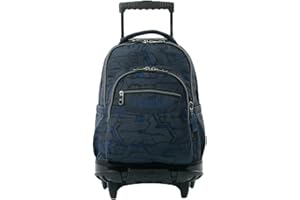 TOTTO - Mochila Escolar con Ruedas, Modelo Renglones, Capacidad 26,21 Litros, Bolsillo para PC 14", Bolsillo para Botella, Correas en S para Mayor Comodidad, Resistente