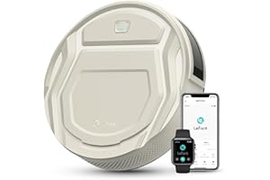 LEFANT Robot Aspirador 2200 Pa,120 Min Autonomía, Aspirador Robot 6 Modos de Limpieza, Evitar Enredos, Delgada, Silenciosa, WiFi/Alexa/App, Ideal para Pelo de Mascotas, Suelo Duro, M210 Pro Champán