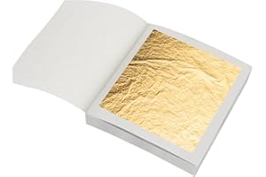 THBOXES Gold Leaf Sheets,10 Pcs 6 cm/ 2.3 Inch Gold Leaf Foil Paper for Cake Chocolates Decor Bakery Pastry Cooking Beauty Gilding Makeup Health Artwork DIY Craft