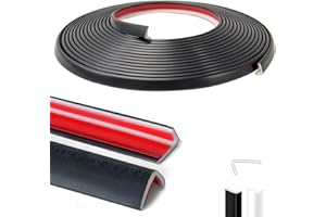 MINSEZHI Garniture Murale Autocollante,Moulure porte,En forme L Baguette de finition PVC,Pour Armoire/Cadre de Miroir/Plafond/Armoire/Bord Mural/DéCoration De La Maison.(6M Noir)