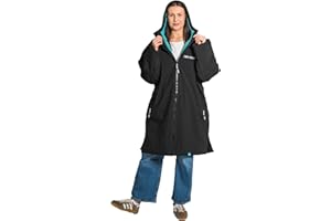 Two Bare Feet Core Waterproof Changing Robe – Unisex Adult Waterproof Windproof Coat, Fleece Lined, Ideal for Outdoor Swimming, Surfing, Camping, Beach Use