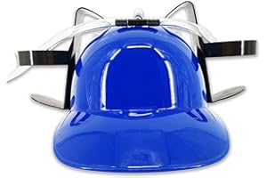 Pohotobooth Props Ltd Drinking Helmet Pop and Soda Hat Hand-Free Can Holder With Straw