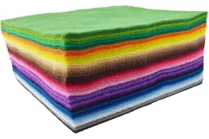 flic-flac 42pcs 1.4mm Soft Thick Felt Fabric Sheet Assorted Color Felt Pack DIY Craft Sewing Squares Nonwoven Patchwork (15 x 15 cm)