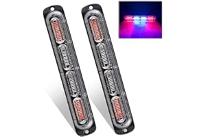 Teguangmei 2 x 24LED Feux Stroboscopique 12-24V Ultra Mince d'urgence Danger Lumière LED Stroboscope D'urgence Lampe pour Construction Camion Voiture Véhicule Rouge/Bleu/Rouge