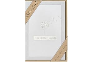 bsb - Trauerkarte mit liebevollem Pusteblumen Motiv - Nature Card - Trauerkarten - Beileidskarten mit Umschlag - Danksagungskarten Trauer - Karten zur Trauer 11,5 x 17 cm