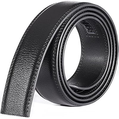 Katusi Hommes Ceinture Automatique Sans Boucle Cuir Véritable Toutes les Tailles Largeur 3.5cm Noir kts9