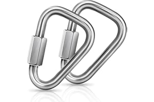 DASKING Delta Quick Link, duży trójkąt ze stali nierdzewnej 3,5 cala, wytrzymały karabińczyk trójkątny, jakość morska, 2 sztuki, pojemność 2300 kg