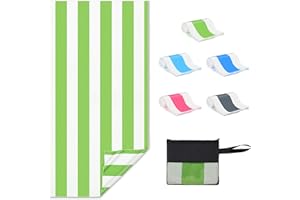 Zusentee Toalla de Playa Grande, Toalla de Playa de Microfibra 180x90 cm Resistente a la Arena Toalla de Playa Suave y Ligera de Secado rápido, Toalla de Playa para Playa Yoga Natación,Verde
