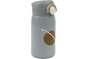 Fabelab Cantimplora para niños de 320 ml | Botellas infantiles con diseño de planeta | Botella de acero inoxidable sin BPA | Botella escolar a prueba de fugas | Botella de agua para niños