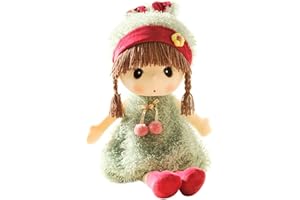 LICHENGTAI Cuddly Doll Plush Stuffed Toy, Girls Fluffy Rag Doll Plush Stuffed Toy Soft Doll Gifts with Hat Skirt Princess Plush Toy Cute Little Girls Dolls Girl Decoration Xmas Birthday Gift, 45cm