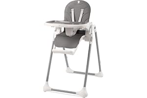 Sweety Fox Chaise Haute Bébé Evolutive et Ultra Compacte - Chaise Haute Bébé Pliable et Réglable - Tablette Amovible et Plateau Clipsable - Chaises Hautes Inclinable (Dark Grey)