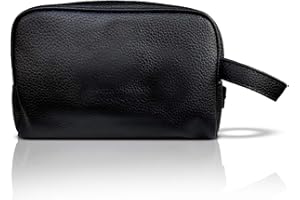 Timeshop Lab Pochette grande da donna e per uomo borsello in eco pelle sintetica beauty case personalizzabile con ricamo del nome ed iniziali