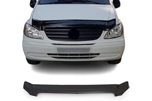 ‎OMAC OMAC Motorhaube Deflektor Steinschlagschutz Kompatibel mit Mercedes Vito Viano W639 2003-2014 | Schwarz Insekten Motorhaubenschutz Rahmenschutzfolie Maske Auto Zubehör
