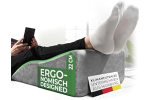 ‎WELL B4 Ergonomisches Venenkissen zum Beine hochlagern - Beinauflage zum Beine hochlegen - Beinhochlagerungskissen - Keilkissen Stützkissen für Beine & Knie ideal als Lymphkissen und Venenkeil für beide Beine