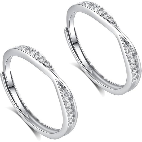 JEYORZY 1 Bague En Argent Pour Femme - Réglable - Bague De Fiançailles - Bague De Fiançailles - Bague D'anniversaire Pour Femme - Cadeau De Bijoux