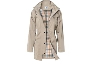 SaphiRose PONCHO Chaqueta de Lluvia Largo para Mujer Encapuchado Chubasquero Impermeable Al Aire Libre