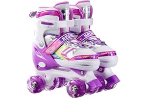 ‎SUMEBER Sumeber Inline Skate für Kinder Einstellbare Größe mit Beleuchtung bis Räder Rosa Skate Schuhe für Mädchen Kleinkinder Geburtstag Weihnachten Geschenke…